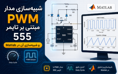 شبیهسازی مدار PWM مبتنی بر تایمر 555 و شبیهسازی آن در Matlab