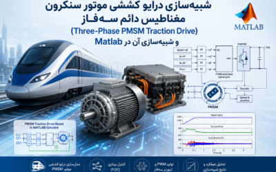 شبیه‌سازی درایو کششی موتور سنکرون مغناطیس دائم سه‌فاز (Three-Phase PMSM Traction Drive) و شبیه‌سازی ...
