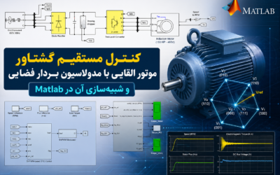 کنترل مستقیم گشتاور موتور القایی با مدولاسیون بردار فضایی و شبیهسازی آن در Matlab