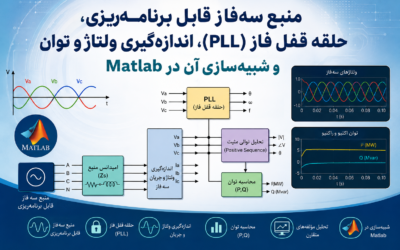 منبع سهفاز قابل برنامهریزی، حلقه قفل فاز (PLL)، اندازهگیری ولتاژ و توان و شبیهسازی آن در Matlab