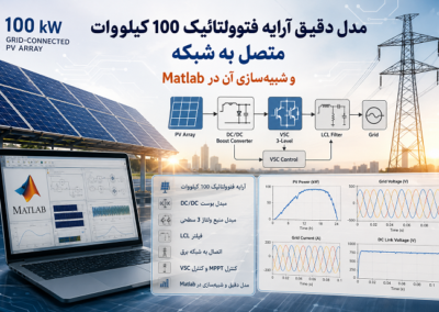 مدل دقیق آرایه فتوولتائیک 100 کیلووات متصل به شبکه و شبیهسازی آن در Matlab ChatGPT Image Jul 31, 2026, 03_57_23 PM