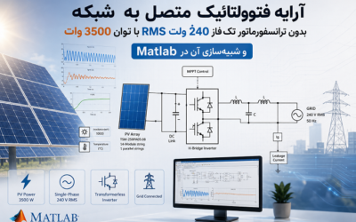 آرایه فتوولتائیک متصل به شبکه بدون ترانسفورماتور تکفاز 240 ولت RMS با توان 3500 وات و شبیهسازی آن در Matlab